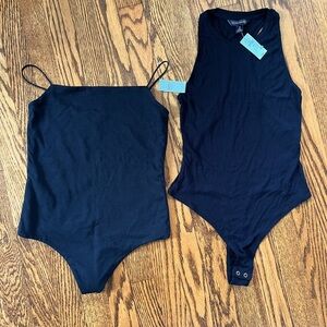 SET of 2 Banana Republic Black Knit Bodysuits XS